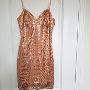 Gold sequin dress